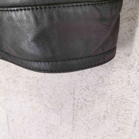 ゲス GUESS genuine leather リアルレザー 本革 ダブル ライダースジャケット レディース S