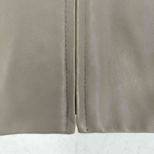 ETERNALLOUS エターナラス lamb leather ラムレザー 羊革 ノーカラー ジップ ジャケット レディース L