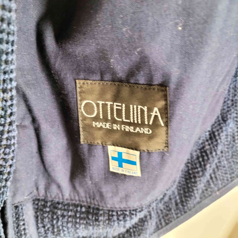 OTTELIINA オッテリーナ MADE IN FINLAND パイル スナップボタン スタンドカラー コート レディース M