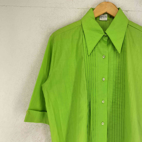PRIMASTYLE プリマスタイル 70-80s MADE IN JAPAN 日本製 五分袖 ピンタック シャツ レディース 38