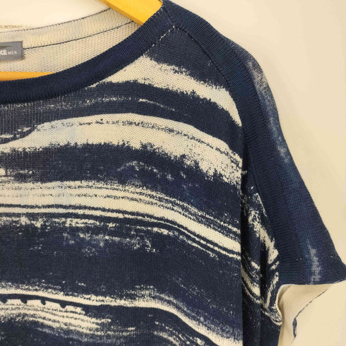 イッセイミヤケメン ISSEY MIYAKE MEN 80S 筆タグ かすり ボーダー ノースリーブ ニット ベスト メンズ FREE