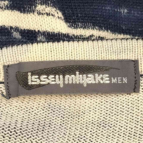 イッセイミヤケメン ISSEY MIYAKE MEN 80S 筆タグ かすり ボーダー ノースリーブ ニット ベスト メンズ FREE