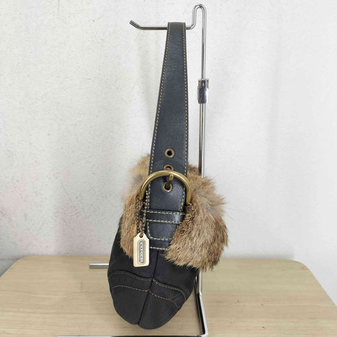 コーチ COACH rabbit fur ラビットファー 裏地 シグネチャー ハンドバッグ Y2K レディース