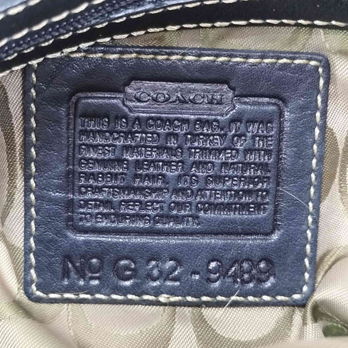 コーチ COACH rabbit fur ラビットファー 裏地 シグネチャー ハンドバッグ Y2K レディース