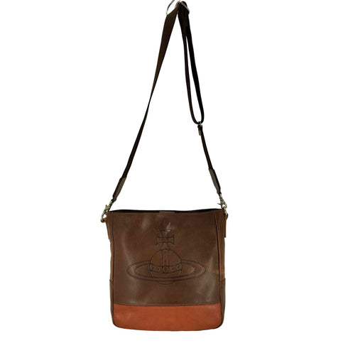 ヴィヴィアンウエストウッドマン Vivienne Westwood MAN オーブ型押し レザーショルダーバッグ メンズ