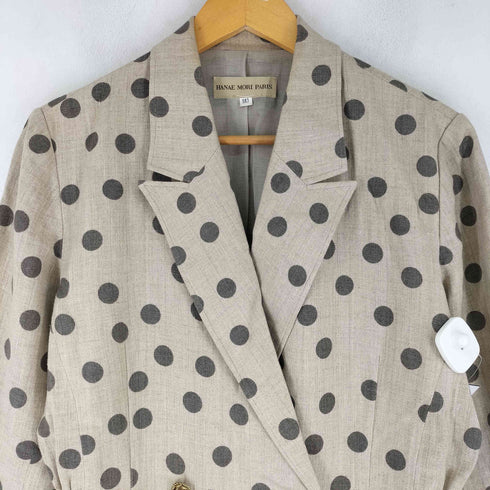 HANAE MORI PARIS ドット柄 装飾ボタン ダブルブレスト テーラードジャケット レディース 9A3