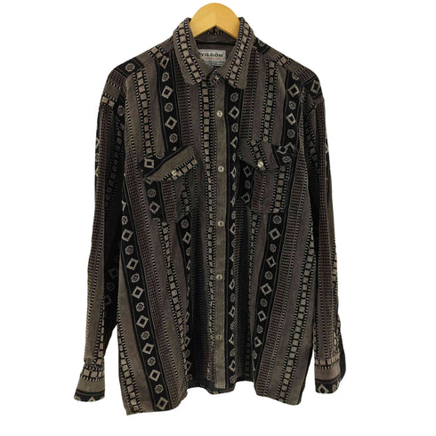 YILGOM イルゴム 総柄 レギュラーカラー 長袖 シャツ メンズ 3XL