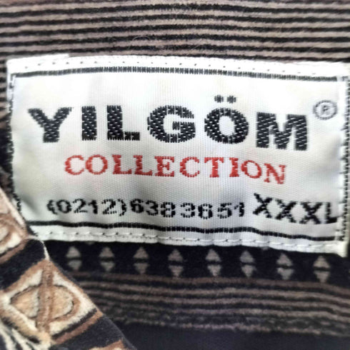 YILGOM イルゴム 総柄 レギュラーカラー 長袖 シャツ メンズ 3XL
