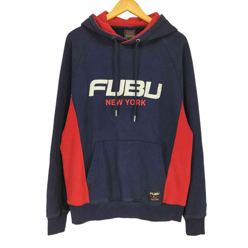 フブ FUBU ロゴ ワッペン 刺繍 オーバーサイズ プルオーバー パーカー メンズ XL