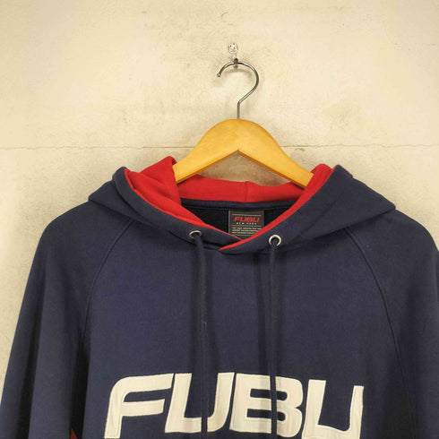 フブ FUBU ロゴ ワッペン 刺繍 オーバーサイズ プルオーバー パーカー メンズ XL