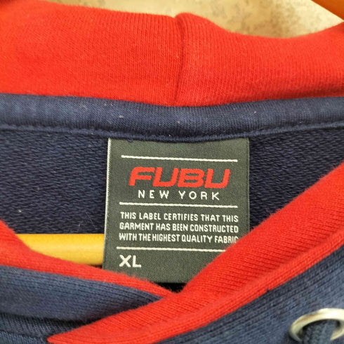 フブ FUBU ロゴ ワッペン 刺繍 オーバーサイズ プルオーバー パーカー メンズ XL