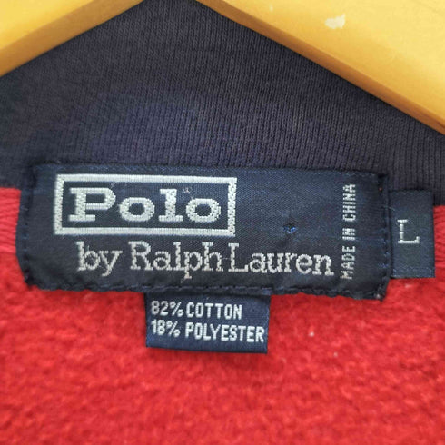 ポロバイラルフローレン Polo by RALPH LAUREN 90S ポニー刺繍 ハーフジップ スウェット トレーナー メンズ import:L