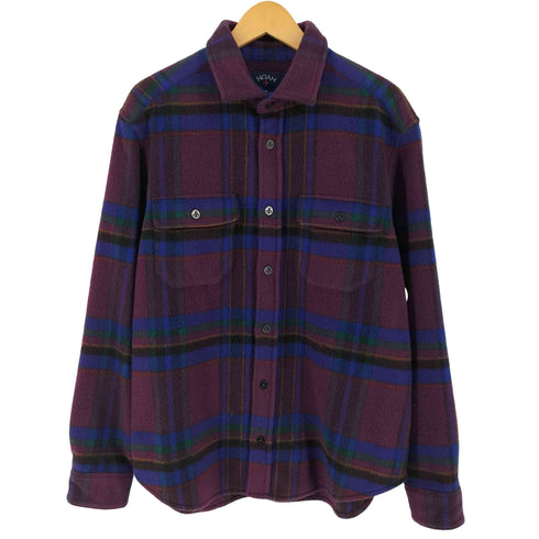 ノア NOAH cashmere カシミヤ100 チェック CPO シャツ メンズ M