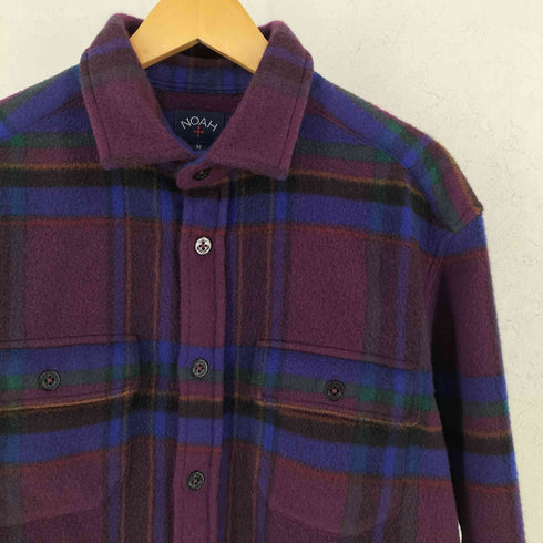 ノア NOAH cashmere カシミヤ100 チェック CPO シャツ メンズ M