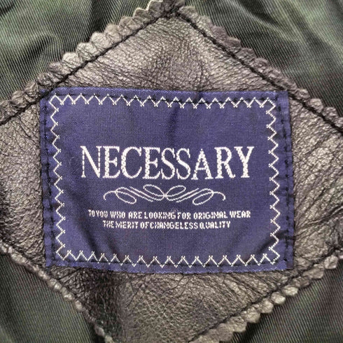 NECESSARY ベルト付き ラムレザーコート レディース FREE