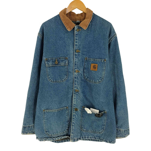 カーハート Carhartt 00s USA製 裏地 ブランケット デニム チョアコート メンズ M/R