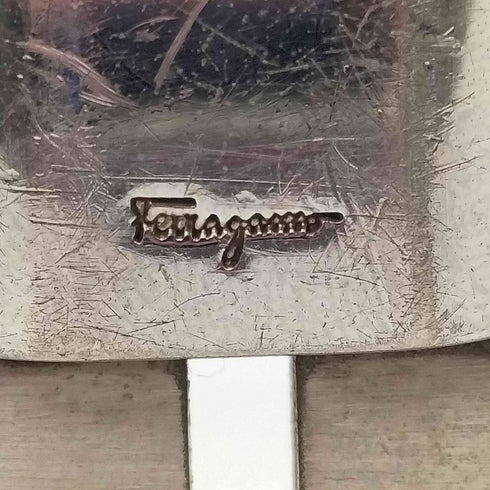 サルヴァトーレフェラガモ Salvatore Ferragamo イタリア製 ガンチーニ ガラスレザー ベルト メンズ