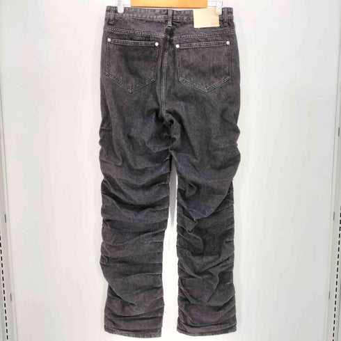 ノーマニュアル NOMANUAL T.W DENIM PANTS WASHED BLACK 蛇腹 ティヤードウェーブ ウォッシュド ブラック デニム メンズ JPN:M