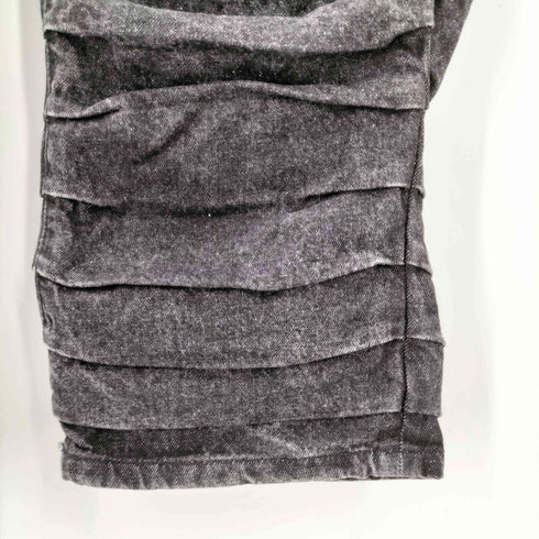 ノーマニュアル NOMANUAL T.W DENIM PANTS WASHED BLACK 蛇腹 ティヤードウェーブ ウォッシュド ブラック デニム メンズ JPN:M