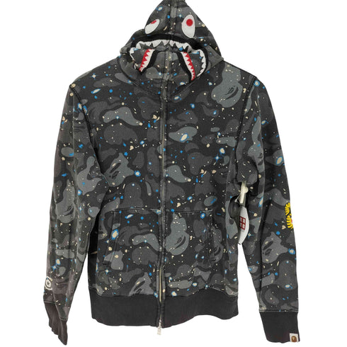 アベイシングエイプ A BATHING APE 宇宙 スペースカモ シャークパーカー メンズ JPN:S