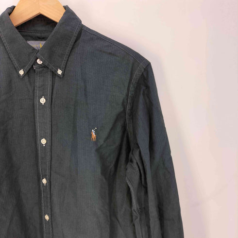 ラルフローレン RALPH LAUREN 90S CLASSIC FIT スモールポニー刺繍 シャドーストライプ L/S B.Dシャツ メンズ import:L
