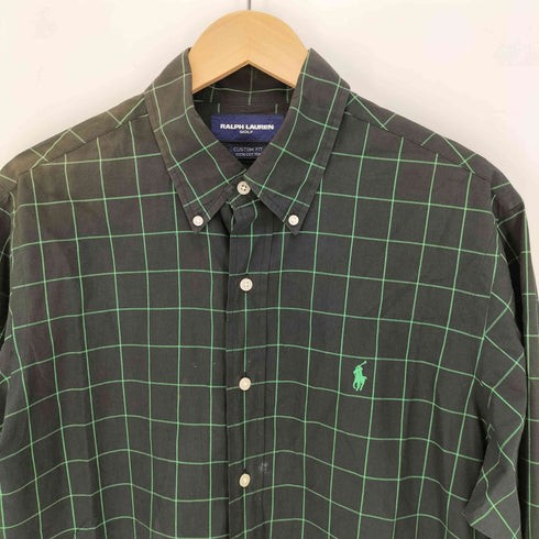 ラルフローレンゴルフ RALPH LAUREN GOLF 90S CUSTIM FIT スモールポニー刺繍 グラフチェック L/S B.Dシャツ メンズ import:L