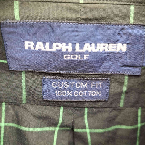 ラルフローレンゴルフ RALPH LAUREN GOLF 90S CUSTIM FIT スモールポニー刺繍 グラフチェック L/S B.Dシャツ メンズ import:L