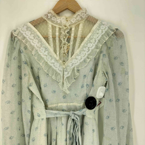 ガニーサックス GUNNE SAX 70S 紙タグ レーヨン フリル ワンピース レディース 13
