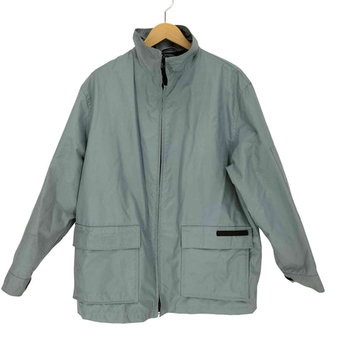 ダナキャランニューヨーク DKNY 90S フラップポケット ダブルジップ スタンドネック ナイロンジャケット メンズ import:M