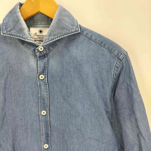 ジャンネット giannetto Slim Fit 長袖 シャンブレーシャツ メンズ S