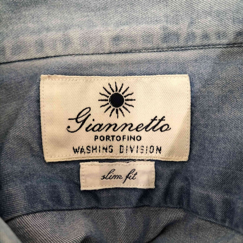 ジャンネット giannetto Slim Fit 長袖 シャンブレーシャツ メンズ S