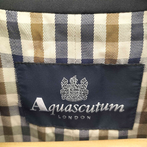 アクアスキュータム AQUASCUTUM 裏地チェック 比翼 ステンカラーコート メンズ 36