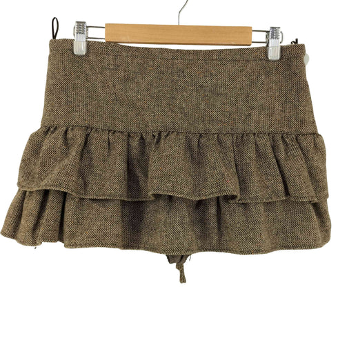 ザラ ZARA ウール ブレンド ティアード ミニスカート レディース M