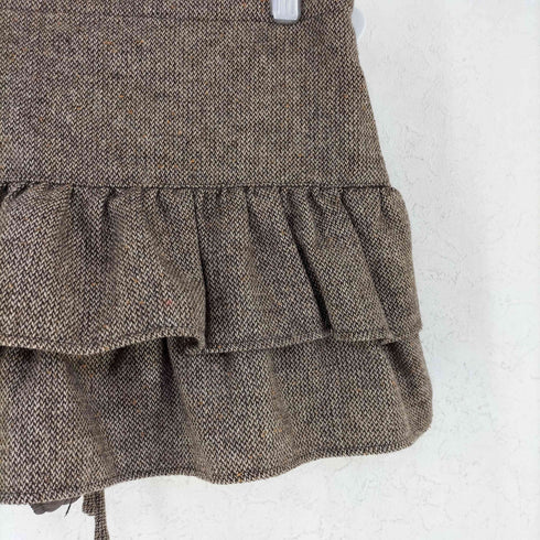ザラ ZARA ウール ブレンド ティアード ミニスカート レディース M
