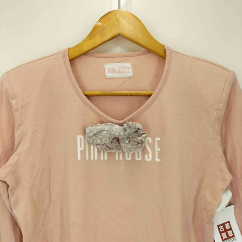 ピンクハウス PINK HOUSE 92AW ロゴプリント リボン 長袖 カットソー レディース