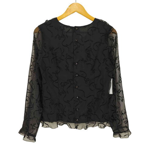 インゲボルグ INGEBORG 94AW リボン シアー ブラウス レディース JPN:M