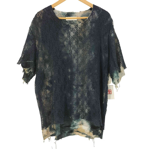 マヒトモトヨシ MAHITO MOTOYOSHI 24SS Cupra chusen knitting docking T-shirt キュプラ注染編みドッキングTシャツ メンズ JPN:L