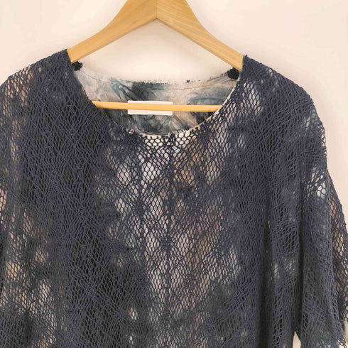 マヒトモトヨシ MAHITO MOTOYOSHI 24SS Cupra chusen knitting docking T-shirt キュプラ注染編みドッキングTシャツ メンズ JPN:L
