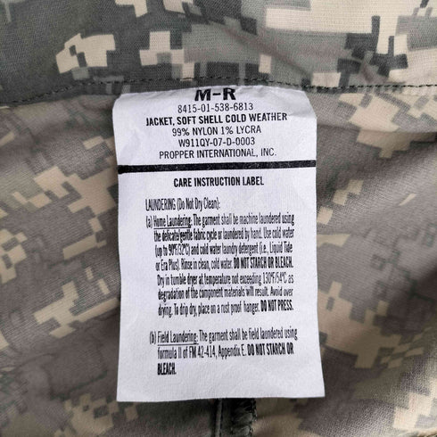 ユーエスアーミー U.S. ARMY 00S 07年会計 Level5 JACKET SOFT SHELL COLD WEATHER ソフトシェルジャケット デジタルカモ メンズ M-R