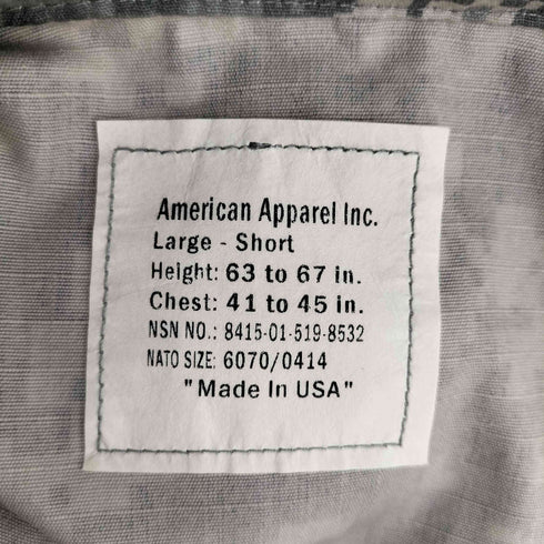 アメリカンアパレル AMERICAN APPAREL ACU コンバットミリタリージャケット メンズ L-S