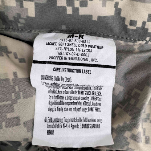ユーエスアーミー U.S. ARMY 00S 07年会計 Level5 JACKET SOFT SHELL COLD WEATHER ソフトシェルジャケット デジタルカモ メンズ M-R