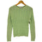 ブルックスブラザーズ BROOKS BROTHERS ケーブル コットン クルーネックニット レディース import:M