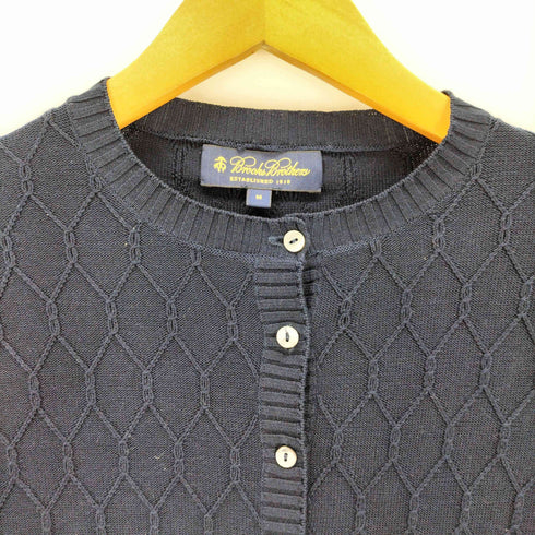 ブルックスブラザーズ BROOKS BROTHERS シルクコットン ケーブル クルーネックカーディガン レディース import:M