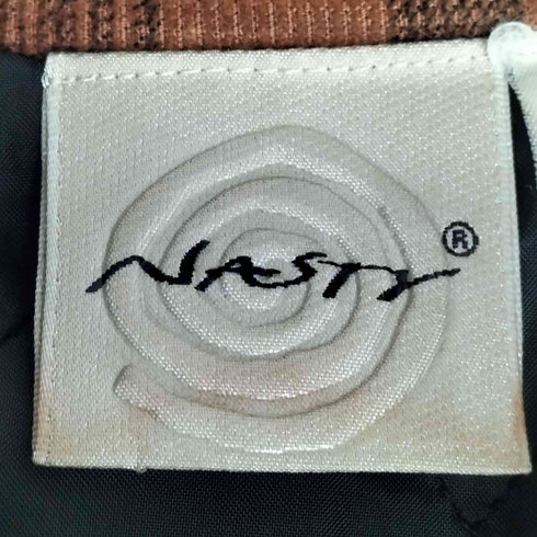 NASTY ロゴワッペン 裏地キルティング 細畝 コーデュロイ ウール タータンチェック シャツ ジャケット メンズ