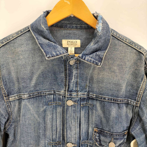 デニムアンドサプライラルフローレン DENIM&SUPPLY RALPH LAUREN Denim Patchwork Collar Trucker Jacket デニム パッチワークカラー トラッカージャケット メンズ XS
