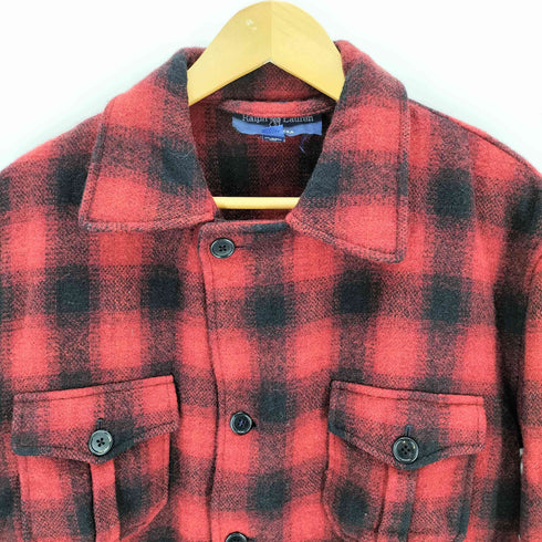 ラルフローレン RALPH LAUREN 80s USA製 バッファローチェック ヘビーネル ボックス マッキーノジャケット メンズ M