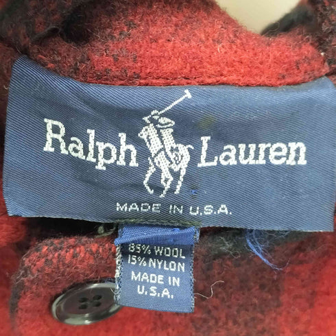 ラルフローレン RALPH LAUREN 80s USA製 バッファローチェック ヘビーネル ボックス マッキーノジャケット メンズ M