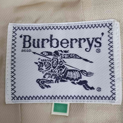 バーバリー BURBERRY 90s 白タグ リネン混 ウール 背抜き 2B テーラードジャケット レディース