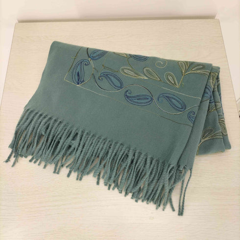 カシミヤ100% 刺繍 マフラー レディース