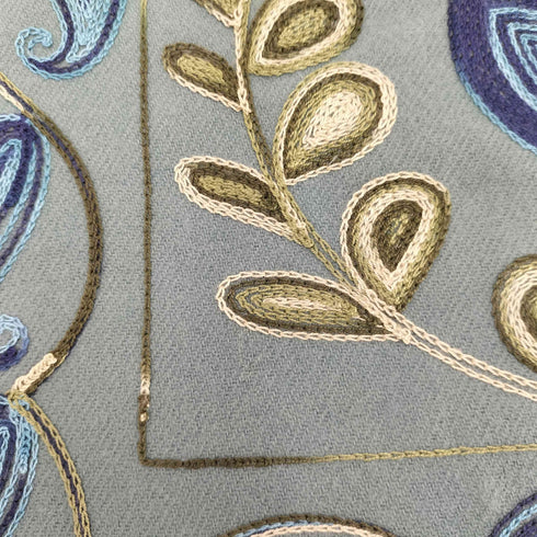 カシミヤ100% 刺繍 マフラー レディース